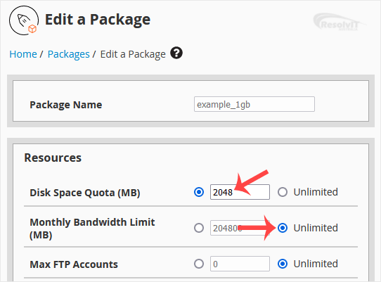 whm-reseller-modify-save-package.gif